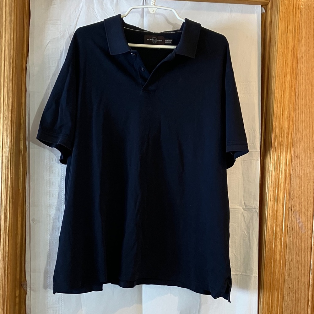 Men’s Black Brown 1826 Short Sleeve XXL/TTG Navy Blue 2 button Polo Shirt